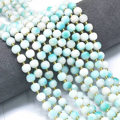 Natural Dyed White Jade Beads Strands G-K389-E16-01-1