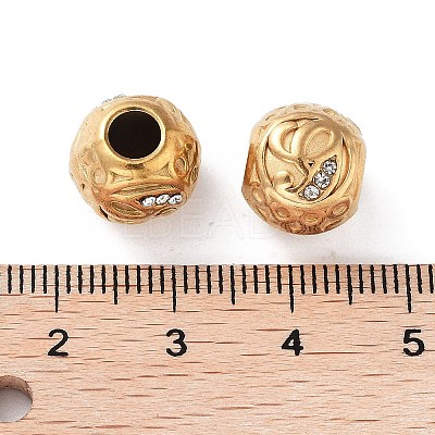 Ion Plating(IP) 304 Stainless Steel Rhinestone European Beads STAS-A092-10G-G-1