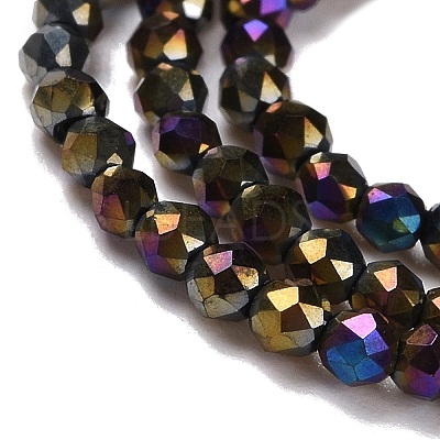 Electroplate Glass Beads Strands GLAA-H021-01A-AB02-1