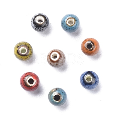 Fancy Aantiqued Glazed Porcelain Beads X-PORC-R401-M-1