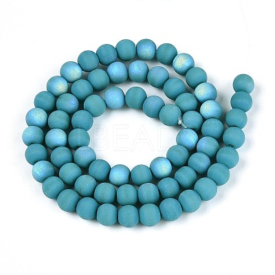 Frosted Opaque Glass Beads Strands LS-GLAA-T032-P6mm-MBB13A-1
