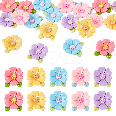 20pcs Opaque Resin Cabochons RESI-TADJ0001-08D-1