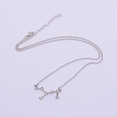 Alloy Rhinestone Pendants Necklaces NJEW-WH0007-02H-1