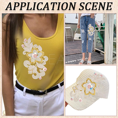 3D Flower Polyester Embroidery Sew on Appliques DIY-WH20010-36-1