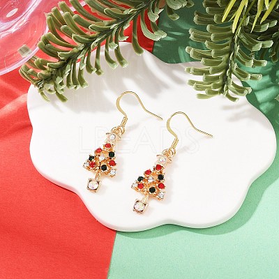 Christmas Theme Alloy Rhinestone Dangle Earrings EJEW-JE06627-01-1