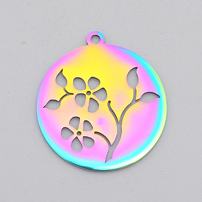 Ion Plating(IP) 201 Stainless Steel Pendants STAS-T056-LA555-1