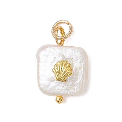 Baroque Natural Nucleated Pearl Keshi Pearl Pendants PALLOY-JF04833-1