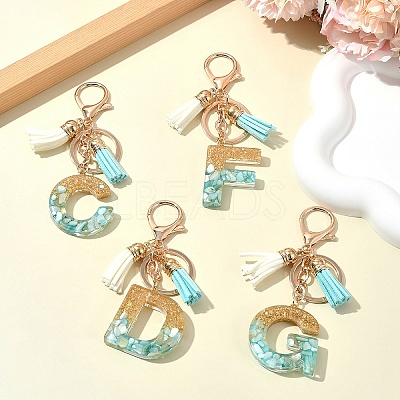 Transparent Epoxy Resin Pendant Keychains KEYC-FS00022-22-1