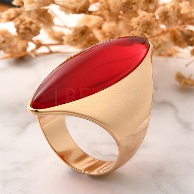 Resin Horse Eye Finger Rings RJEW-R006-01G-01-1