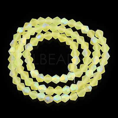 Imitate Austrian Crystal Bicone Frosted Glass Beads Strands GLAA-F029-TM2mm-A21-1