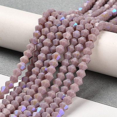 Opaque Solid Color Imitation Jade Glass Beads Strands GLAA-F029-P4mm-D13-1