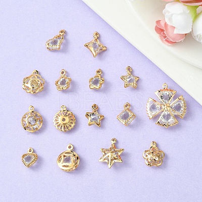 150Pcs 15 Styles Rack Plating Iron Pendants IFIN-YW0003-54-1