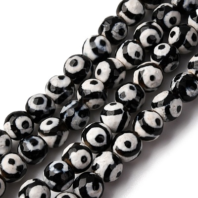 Tibetan Style 3-Eye dZi Beads TDZI-G341-6mm-08-1