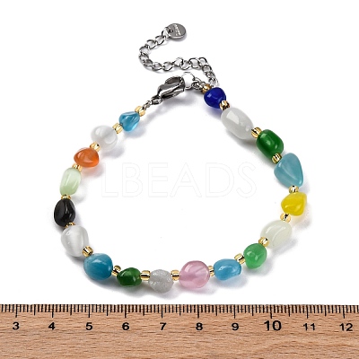Cat Eye Beaded Bracelets for Women G-P563-07P-21-1