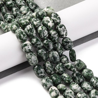 Natural Green Spot Jasper Beads Strands G-G146-A26-01-1