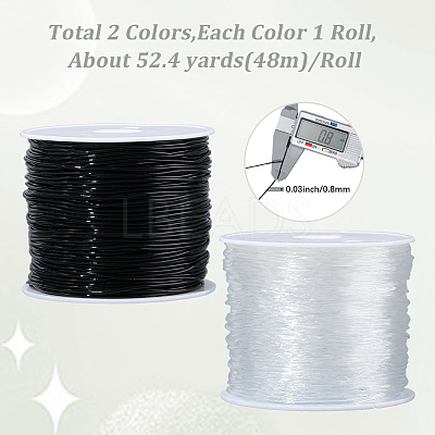 2Rolls 2 Colors Round Crystal Elastic Stretch Thread EW-PA0001-01B-1
