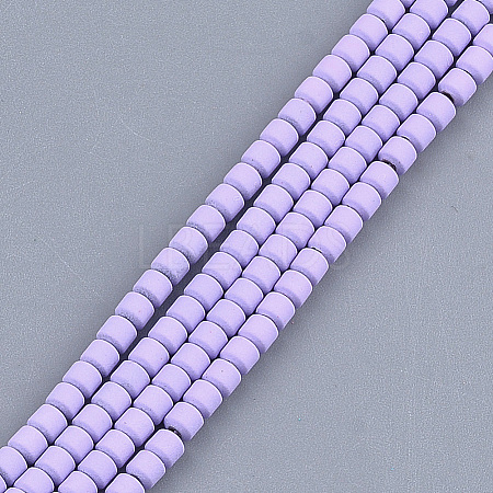 Spray Painted Non-magnetic Synthetic Hematite Beads Strands G-T116-12-09-1