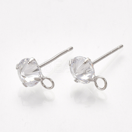 Brass Stud Earring Findings X-KK-T035-123P-1