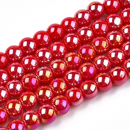 Electroplate Opaque Glass Beads Strands GLAA-T032-P4mm-AB04-1