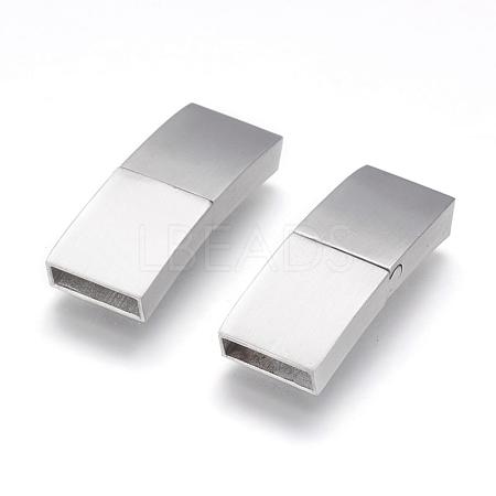 Tarnish Resistant 304 Stainless Steel Magnetic Clasps with Glue-in Ends STAS-G143-91P-1
