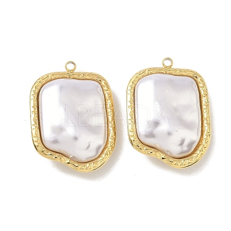 304 Stainless Steel with ABS Plastic Pearl Pendants STAS-G371-01G-04-1