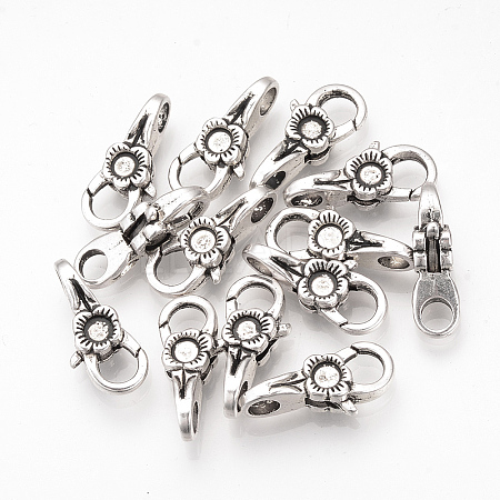 Tibetan Style Alloy Lobster Claw Clasps X-TIBE-T002-12AS-RS-1