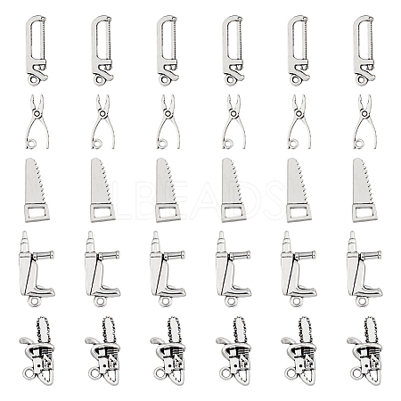 100Pcs 5 Style Tibetan Style Alloy Pendants TIBE-DC0001-04-1