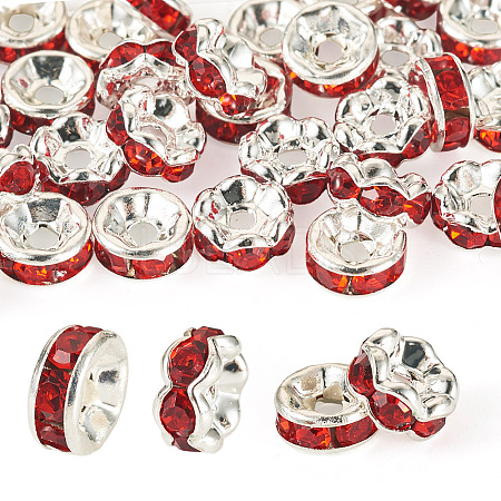 30Pcs 2 Colors Brass Rhinestone Spacer Beads RB-TA0001-29H-1