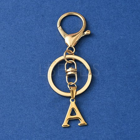 304 Stainless Steel Initial Letter Charm Keychains KEYC-YW00005-01-1