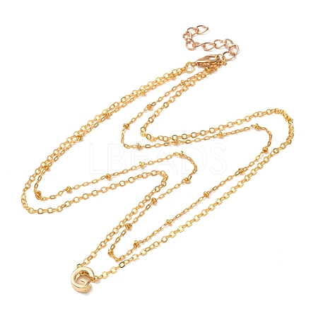 Bohemian Style Stainless Steel Double Layer Initial Pendant Necklaces FS-WGDC616-07-1