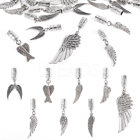 16Pcs 8 Style Alloy Cord End PALLOY-PJ00001-1