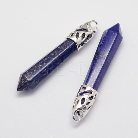 Natural Lapis Lazuli Big Pointed Pendants G-D860-C03-P-1
