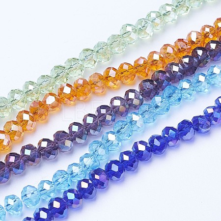 Electroplate Glass Beads Strands EGLA-A044-T6mm-B-M-1