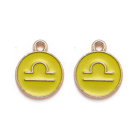 Alloy Enamel Pendants ENAM-S124-01B-14K-1