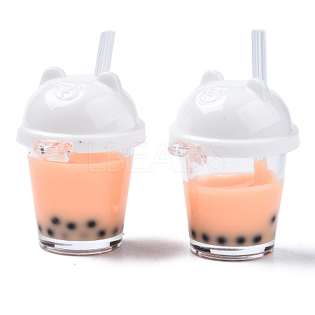 Imitation Bubble Tea Resin Pendants RESI-S401-01E-1