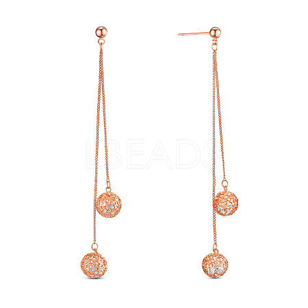 SHEGRACE Brass Cubic Zirconia Dangle Stud Earrings JE747A-1