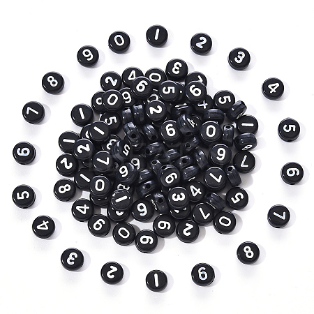 Black Opaque Acrylic Beads SACR-YW0001-16A-1