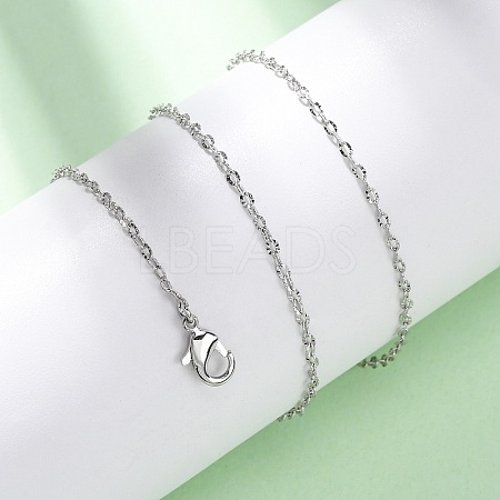 Brass Textured Cable Chain Necklaces MAK-L045-06P-1