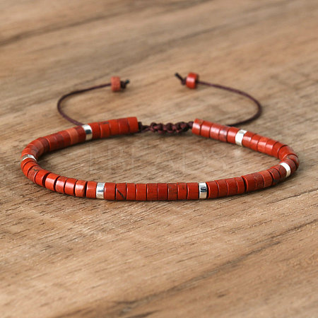 Natural Red Jasper Beaded Braided Bracelets QH4784-25-1