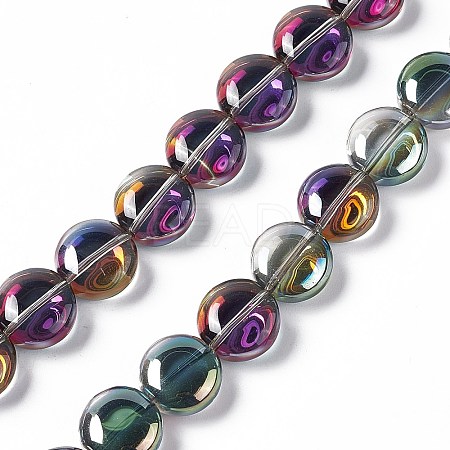 Electroplate Glass Beads Strands EGLA-L033-FR01-1