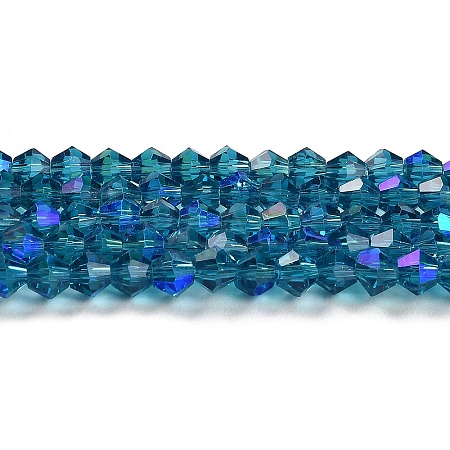 Transparent Electroplate Glass Beads Strands EGLA-A039-T6mm-L01-1