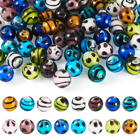 64Pcs 16 Styles Handmade Lampwork Beads LAMP-TA0001-59A-1