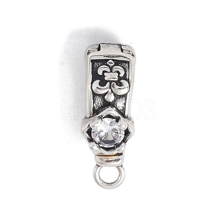 Brass Micro Pave Cubic Zirconia Donut Bails ZIRC-NH0001-02AS-1