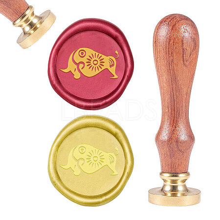 Brass Wax Seal Stamp AJEW-CP0002-20-26-1