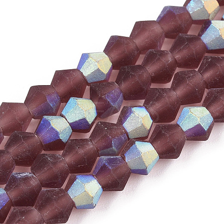 Imitate Austrian Crystal Bicone Frosted Glass Beads Strands LS-EGLA-A039-T3mm-MB05-1