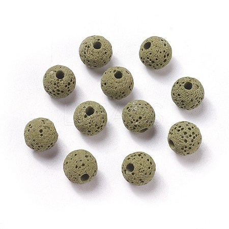 Unwaxed Natural Lava Rock Beads X-G-F325-8mm-A11-1