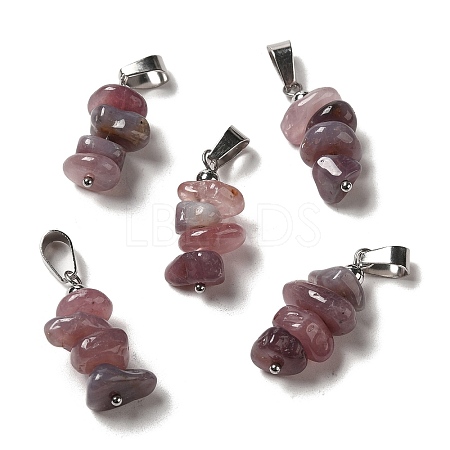 Natural Purple Aventurine Chip Pendants G-H307-07P-09-1