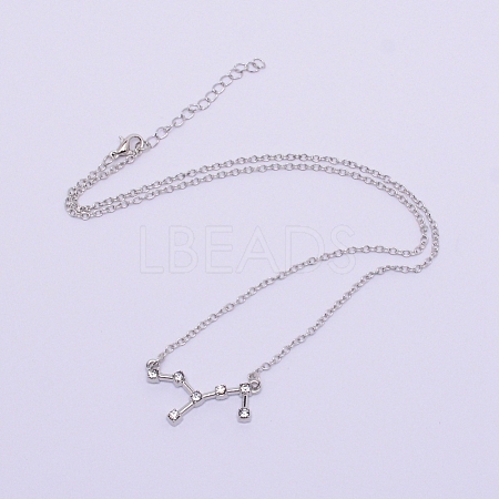 Alloy Rhinestone Pendants Necklaces NJEW-WH0007-02H-1