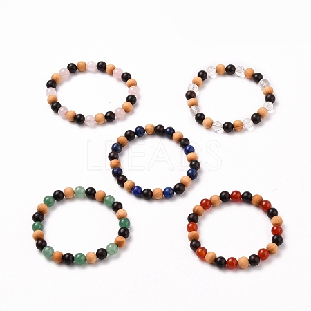 Round Beads Stretch Bracelets BJEW-JB05661-1