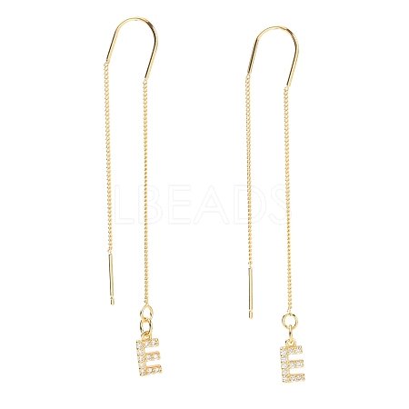 Brass Micro Pave Clear Cubic Zirconia Ear Threads EJEW-JE04295-06-1